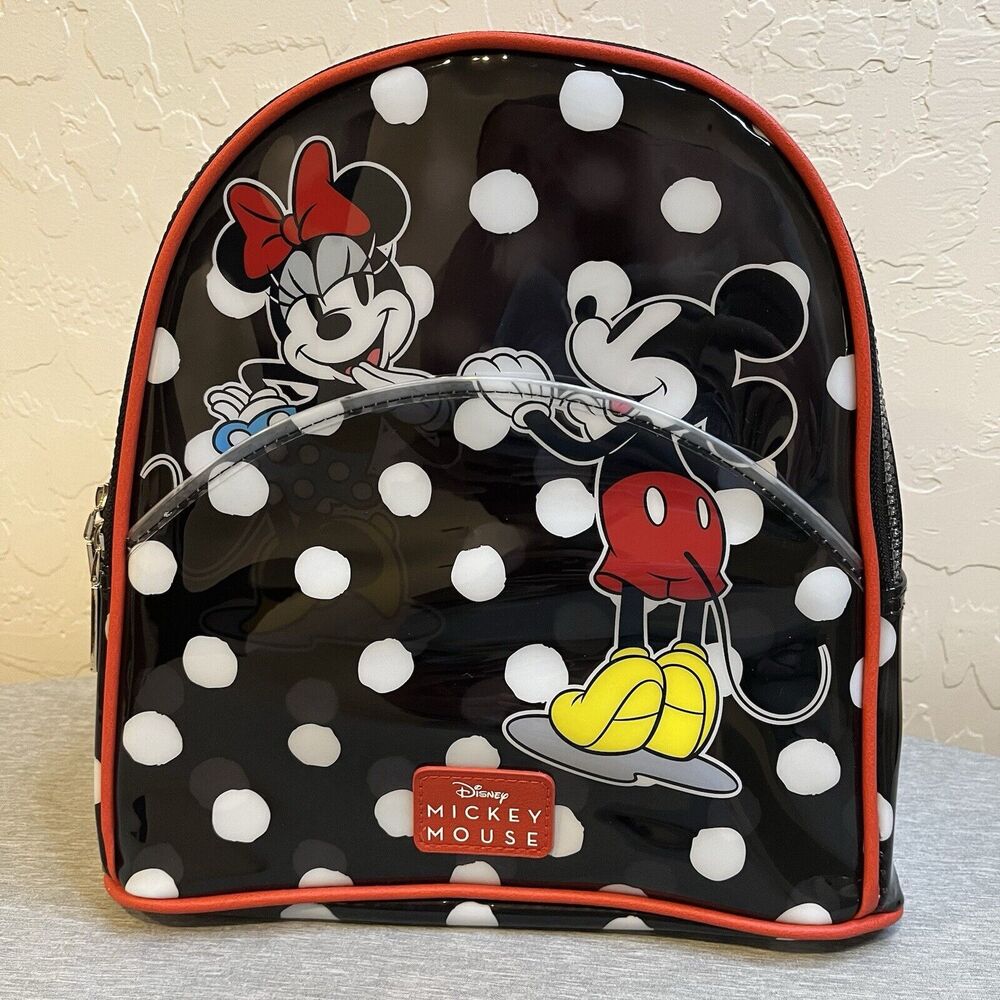 NWT-Disney's Mickey & Minnie Mouse Clear Polka Dot Mini Backpack